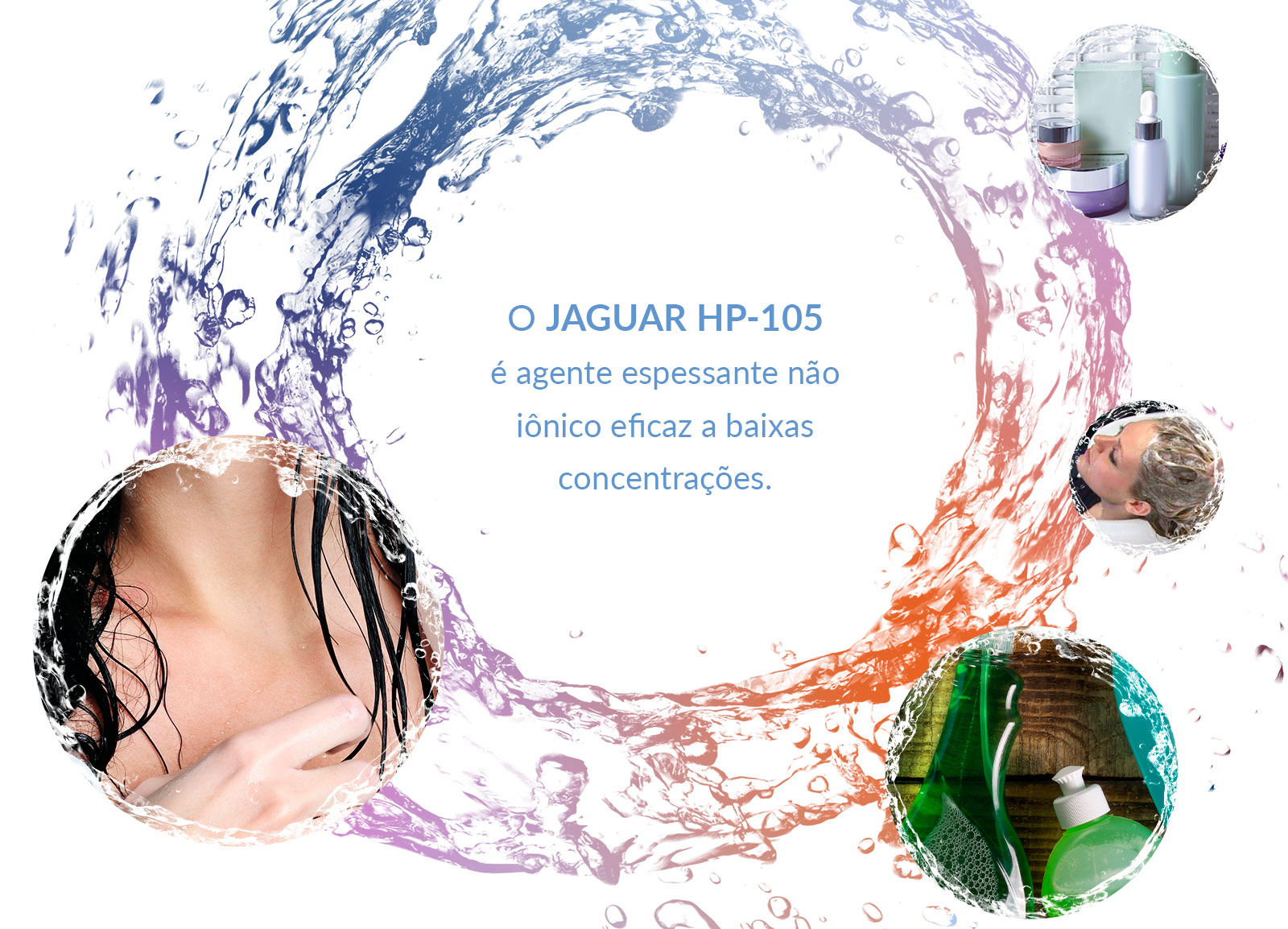 O JAGUAR HP-105 é agente espessante não iônico eficaz a baixas concentrações. 